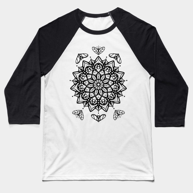 Fleeting Heart Mandala Baseball T-Shirt by Razumi Yazura